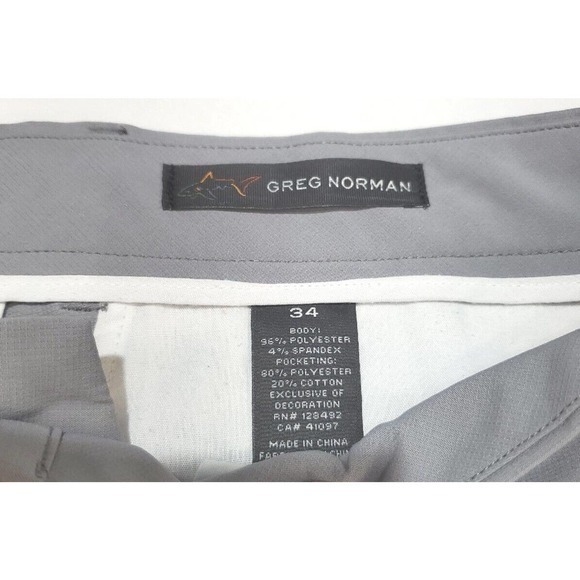Greg Norman Men's Size 34 Active Wear Shorts Classic Gray Polyester Golf 19 Inch - Picture 3 of 5